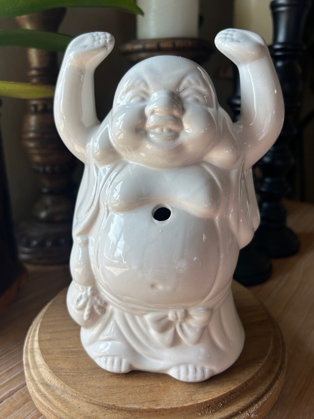Benihana Laughing Buddha Tiki Cocktail Mug 1960 Hoptei Buddha Straw Hole